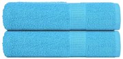 vidaXL Toalhas de mãos FROGN 2 pcs 50x100 cm 360 g/m² turquesa