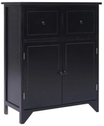vidaXL Armário lateral 60x30x75 cm madeira de paulownia preto