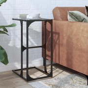 vidaXL Mesa de apoio com vidro transparente 40x30x61,5 cm aço