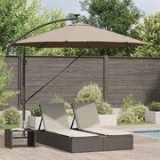 vidaXL Guarda-sol de Bananeira Cantilever Cinzento-acastanhado