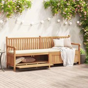 vidaXL Banco de Armazenamento para Jardim Castanho 228 x 60 x 90 cm