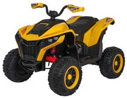 Moto 4 elétrica para crianças 12V 4x4 Fast Wheel, Controle remoto, Rodas Espuma EVA, assento couro ecológico Amarela