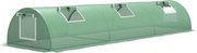 Outsunny Estufa Pequena para Cultivo de Plantas com 5 Janelas Estrutura em Aço e Cobertura de PE Anti-UV 300x80x45 cm Verde | Aosom Portugal