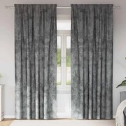 vidaXL Cortinas de Veludo 2 pcs Cinzeto 225 x 140 cm Veludo