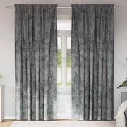 vidaXL Cortinas de Veludo 2 peças com Ilhós Cinza 225x140 cm