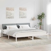vidaXL Estrutura da cama Branco e cinza claro 160 x 200 cm