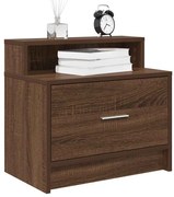 vidaXL Mesa de cabeceira com gaveta 51x31x47 cm carvalho castanho