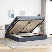 vidaXL Estrutura de cama otomana com colchão 200x200cm cinzento escuro