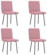 vidaXL Cadeiras de jantar 4 pcs veludo rosa