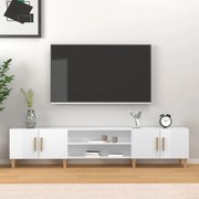 vidaXL Móvel de TV 180x31,5x40cm derivados de madeira branco brilhante