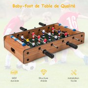 Mesa de futebol de tamanho de sala, mesa de futebol que economiza espaço com alça robusta, 69 x 36 x 24 cm, natural