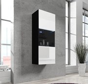 Vitrine de Parede Mouronho – 40x126 cm – Preto e Branco com LED Azul e