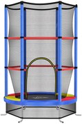 HOMCOM Trampolim Infantil Ø140x190 cm Trampolim para Crianças de 3-6 Anos com Rede de Segurança Carga 45 kg para Interior Azul