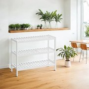 Sapateira em bambu 70 x 55 x 26 cm (L x A x P) branco