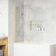 vidaXL Enclosure de Chuveiro Ouro 120 x 140 cm Vidro ESG e Alumínio