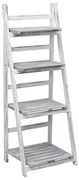 vidaXL Suporte p/ plantas 4 prateleiras 43x33x113 cm madeira cinzento