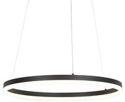 Candeeiro de suspensão design preto 60 cm incl. LED regulável em 3 níveis - Anello Moderno