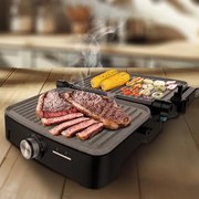 Grelhador elétrico com 2000W Rock'nGrill 2000 Full Open