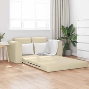 vidaXL Sofá Cama de Chão 2 em 1 Creme 148x71x83 cm Tecido
