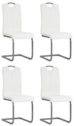 Cadeiras de jantar cantilever 4 pcs couro artificial branco