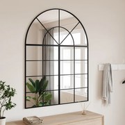 vidaXL Espelho de parede arqueado 100x130 cm ferro preto