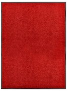 vidaXL Tapete de porta lavável 90x120 cm vermelho