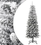 vidaXL Árvore de Natal artificial fina com neve PVC e PE 150 cm