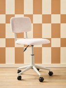 Cadeira de secretária com rodinhas, em bombazina, para criança cru