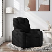 vidaXL Poltrona reclinável tecido preto