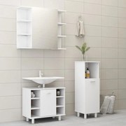 vidaXL 3 pcs conjunto de móveis de casa de banho contraplacado branco