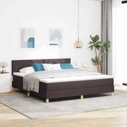 vidaXL Cama Box com colchão Marrom Escuro 180 x 200 cm tecido