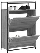 vidaXL Sapateira 75x34x112 cm derivados de madeira cinzento sonoma