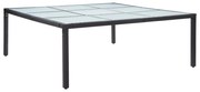 Mesa de jantar para jardim 200x200x74 cm vime PE preto