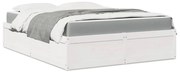 vidaXL Cama com colchão 160x200 cm madeira de pinho maciça branco