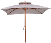 Chapéu de Sol de Jardim com Teto Duplo Sistema de Polia Toldo de Polié