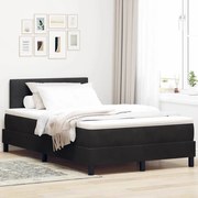 Cama Box Spring vidaXL com Colchão Preto Casal Pequeno Veludo