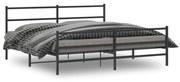 vidaXL Estrutura de cama com cabeceira e pés 183x213 cm metal preto
