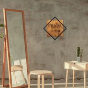 Acessório Decorativo de Parede Fashion 2 – Nogueira e Preto – 54 x 54