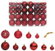 Enfeites de Natal 100 pcs 3 / 4 / 6 cm vermelho-tinto