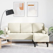 Sofá em L Creme 173x131x67 cm Veludo