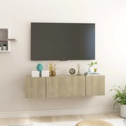 vidaXL Móveis de TV para parede 2 pcs 60x30x30 cm carvalho sonoma
