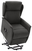 vidaXL Poltrona elevatória tecido cinzento-escuro