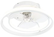 Ventilador de teto branco 46,5cm incl. LED com controle remoto - Kees Design