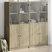 vidaXL Estante c/ portas 136x37x142 cm deriv. madeira carvalho sonoma