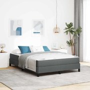 vidaXL Cama Box com colchão Cinza Escuro 140 x 190 cm tecido