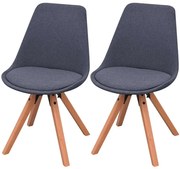 vidaXL Cadeiras de jantar 2 pcs tecido cinzento-escuro