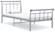vidaXL Estrutura de cama 100x200 cm metal cinzento
