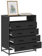 vidaXL Móvel c/ gavetas 70x41x83,5 cm deriv. madeira preto
