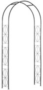 Outsunny Arco de Jardim de Metal Arco Decorativo com Desenho de Treliça para Plantas Trepadeiras para Decoração 114x30x230 cm Preto