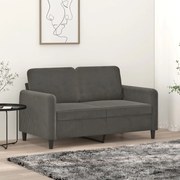 Sofá de 2 lugares 120 cm veludo cinza-escuro